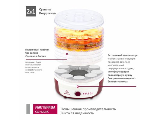 Сушилка Мастерица СШ-0205К сушилка для овощей с функцией йогуртница